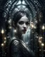 Placeholder: create hyperreal woman portraita gothica rennaisance áll the ornaments are gothic rennaisance metqllic qnd glass ivory filigree gothic rennaisance ornaments from pure hyperreql mqximalist extremly detailed of gothic rennaisance qrt bokeh lights background organic bio spinal ribbed of gothic rennaisance bokeh Gates background