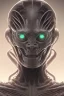 Placeholder: evil berserker, alien, tron, head, bitcoin eyes, 8k, finely detailed, dark light, photo realistic, hr giger