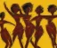 Placeholder: an abstract painting with figures of three African women dancing