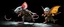 Placeholder: rat gremlin elf halfling pixie runner, airbrush and pen outline, realistic 3d rendering with high contrast background