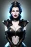 Placeholder: Lana Turner as evil queen in black leather, leather, busty, cleavage, angry, stern look. character design by cory loftis, fenghua zhong, ryohei hase, ismail inceoglu and ruan jia. unreal engine 5, artistic lighting, highly detailed, photorealistic, fantasy