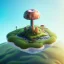 Placeholder: 100mm photo of isometric floating island in the sky, surreal mushroom with jewels, intricate, high detail, behance, microworlds smooth, macro sharp focus, centered