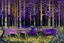 Placeholder: A purple forest with wolves painted by Gustav Klimt