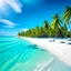 Placeholder: A pristine tropical island with palm trees, crystal-clear turquoise waters, and a deserted white-sand beach.