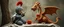 Placeholder: knitting knight and knitted dragon