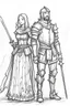 Placeholder: Sketches drawing knight and princess