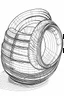 Placeholder: Outline art for coloring page OF A TOY SLINKY IN 1950, coloring page, white background, Sketch style, only use outline, clean line art, white background, no shadows, no shading, no color, clear