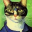 Placeholder: Portrait of a cat by Van Gogh