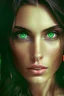 Placeholder: Beautiful brunette woman with green eyes