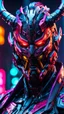 Placeholder: Carnage oni in 8k cyberpunk artstyle, ronin costum, galaxy mask, cover face, dynamic pose, oshare kei, hurufiyya, rtx , neon lights, intricate details, highly detailed, high details, detailed portrait, masterpiece,ultra detailed, ultra quality