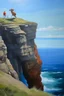 Placeholder: Big nose cliff diver, prize winning oil painting