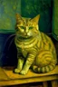 Placeholder: Portrait of a cat by Van Gogh