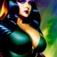 Placeholder: portrait oil on canvas, beautiful booty busty Raven(teen Titans), green big eyes, ,minimal armor,comic book cover, mystical colors,insanely detailed,realistic,intrincate detail, 16k resolution, masterpiece,Frank Frazetta,Alex Horley, Simon Bisley