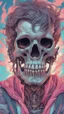 Placeholder: a close up of a person with a skull on their head, anime skull portrait man, scary detailed art in color, hiroyuki-mitsume takahashi, nychos art aesthetic, half man half skeleton, anime cyberpunk art, colored manga art, rossdraws pastel vibrant, hot colors. insanely detailed, beautiful anime portrait, stunning anime face portrait, scary art in color