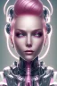 Placeholder: cyborg, pink hair, perfekt eyes, smile, real, dream lights