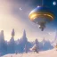 Placeholder: Spaceship landed on snowy mountain, sunny day. clear blue sky. gold. Elegant. Extremely detailed. Award winning photography. Fantasy. 8k. Cinematic lighting. Photorealistic. Dynamic lighting. Imperial colors. Crisp quality. Unreal Engine. Colourful cinematic postprocessing. Pixar. VRay.