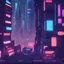 Placeholder: Craft a digital pixel art depiction of a retro-inspired video game level set in a futuristic cyberpunk city. The environment should be filled with futuristic skyscrapers, neon signs, and flying vehicles, rendered with crisp, blocky pixels reminiscent of classic 8-bit graphics.