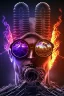 Placeholder: A portrait post-apocalypse of Bill Gates ,sin city, transgender ,beauty , paranormal,eatheral,realistic,sharp,urple,red,fire,adorable,armaggedon,deep colours ,fire,purple,red,gold,dark,cinamatic,fantasy,demon,hell,sci-fi fantasy style, volumetric lighting, particales,highly detailed,cinamatic,ignore NSFW , masterpiece, best quality, black skinned, sparkling eyes, sun light, 8K, high contrast, high contrast, realistic details, 24mm by Michelangelo ,high body details, perfect face details.