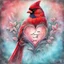 Placeholder: a vibrant digital chalk sketch painting featuring a double exposure image of a beautiful majestic red cardinal, ultra-detailed, within the body of the cardinal is a heart with the words "I AM ALWAYS WITH YOU" in a beautiful script
