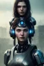 Placeholder: portrait,beautiful gunner girl robot, post-apocalyptic in a cyberpunk city, realistic, intriacte detail, sci-fi fantasy style, volumetric lighting, particales,highly detailed,cinamatic, deep