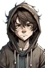 Placeholder: a boy named sebastian that has a hoodie and he has a blit messy hair and a diomend face