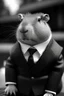 Placeholder: capybara in black and white suit