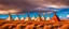 Placeholder: Prairie landscape, living skies, 3 teepees, historically authentic, fall colors