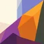Placeholder: Abstract geometrical shapes in three different colors