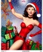 Placeholder: woman elve. Christmas scene. poster. marvel comic. low-key