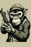 Placeholder: Monkey with gun in hand. Show me this in acid style.