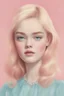 Placeholder: Old illustration of elle fanning with a diamond, style of mary blair, pastel colors