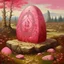 Placeholder: A pink land with magic runestones painted by Peter Carl Faberge