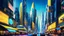 Placeholder: Retro futurism city filled with hustle and bustle, amidst the steel blue and metallic chartreuse colors, a gravity-defying loop kick occurring, scenery in a deconstruct:23 style with its architecture displaying complex structures, urban chaos, fast-paced action, futuristic technology, swinging robotic arms, LED screens cascading down walls, art deco revival, colorful neon signs, hyper-speed underground metros, pedestrians in avant-garde clothing, painted in an array of metallic chartreuse and st