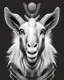 Placeholder: I want a goat head in vector black and white white background