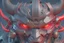 Placeholder: Best quality, masterpiece, ultra high definition,Futuristic, cyberpunk,Oni mask, Comic style