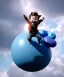 Placeholder: Ultra realistic clouds sky scene, wide angle, medium shot view, portrait, sweet Child, free jumping flying, trinkets, hair monster, jelly beans, balls, smile, happy, Peter Pan style, inflatable color clothing, extreme, wind, clouds sea, 20,000 feet altitude, stratosphere, soft color, highly detailed, unreal engine 5, ray tracing, RTX, lumen lighting, ultra detail, volumetric lighting, 3d, finely drawn, high definition, high resolution.