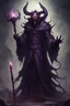 Placeholder: demon monster abyssal dark mage possessed by many souls with a staff