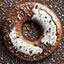 Placeholder: Donut ying yang pattern, white vs chocolate frosting with sprinkles. surreal, sharp focus, textured, illustration, fantasy core