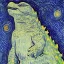 Placeholder: Godzilla portrait by van gogh