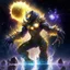 Placeholder: A terrifying creature combining water and sun with the powers of a werewolf and Dracula A battle suit made of galaxies and stars with a glove that has seven endless stones with Infinity Gauntlet