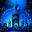 Placeholder: Blue sparking Islam greetings