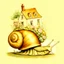 Placeholder: Snail with a fanciful house on its back, anatomically correct, flawless, full body shot by Beatrix Potter, by Eric Kincaid, by Daniel Merriam