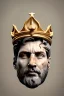 Placeholder: Ultra Realistic image, Roman sculpture, white marble material, Lionel Messi, gold Laurel leaves wreath, god crown, renaissance ornaments, one gold star in heart, sun ornament, sun rays background, chisel style, waist up portrait, emperor style, epic, celestial, cinematic lighting, God light, god rays, 4k resolution, smooth details, ornate details, soft lighting, unreal engine 5, art station, substance 3d.