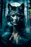 Placeholder: double exposure stunning woman-wolf hybrid portait, forest, moon, smoke, ultra-high detailed, deep dark colors, dark fantasy, intricate detail, cinematic, masterpiece, sharp focus, dark ethereal fantasy, hyperdetailed, atmospheric , dark surreal fantasy