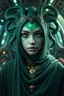 Placeholder: mdjrny-v4 style Medusa, greek mythology, young female face, green aesthetic, young female face, golden ratio, symmetric, elegant, ornate, luxury, matte painting, ultra realistic, concept art, intricate details, highly detailed, photorealistic, octane render, 8k, unreal engine, sharp focus, volumetric lighting unreal engine. art by artgerm and greg rutkowski and Alphonse Mucha and Vraska GolgariHijabi cute girl with cyberpunk prosthetics, with QURAN, in islamic dress, long hair, Spaceship inside,