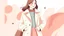 Placeholder: Happy young woman in an elegant clothes coat on sale in the mall. ai design