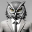 Placeholder: Illustrative sketch of a Pixar 3D image of an angry humanoid owl, suit and tie, ultra quality, 8k