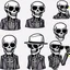 Placeholder: skeleton whit cool sunglasses emotes, sprite sheet