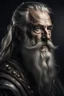 Placeholder: Portrait of a fantasy man, old, grey beard, warrior