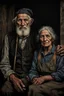 Placeholder: Color Portrait of an old Appalachian farmer couple early 1900s, beautiful painting with highly detailed face by greg rutkowski, Lee Jeffries, magali villanueve Modifiers: extremely detailed oil on canvas photorealistic